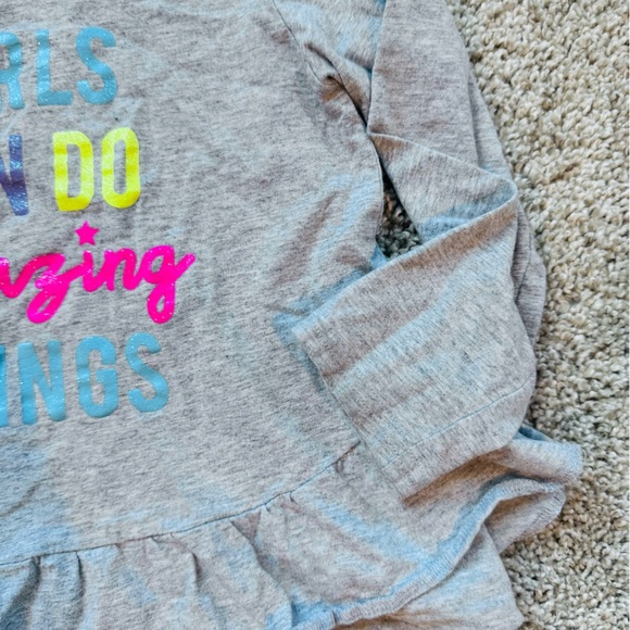 Capelli Girls Long Sleeve Peplum Top inspirational shirt gray– Size 4T - Picture 4 of 7